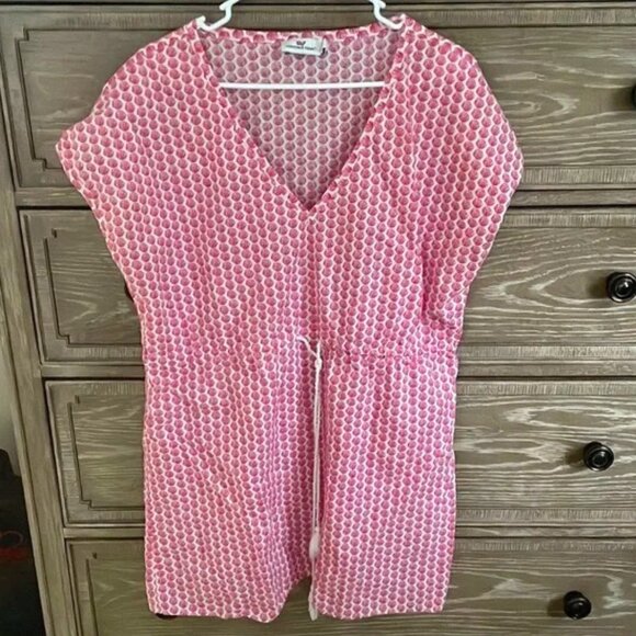 VINEYEARD VINES| PINK SEASHELL COTTON BATHING SUIT COVER DRESS - Picture 2 of 7